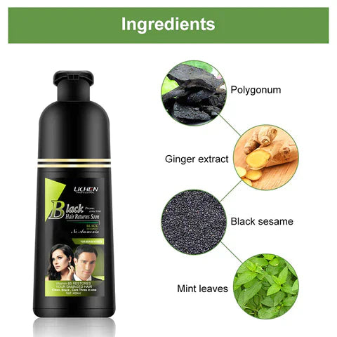 Lichen Black and Brown Hair Color Shampoo For Men and Women (200ml)