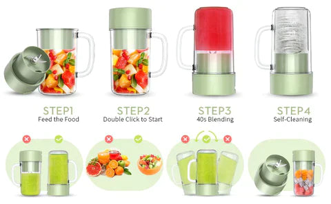 Portable Wireless Juicer Cup Blender With Straw